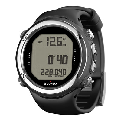 Suunto D4i Novo in black, angled view of the watch-sized case and buttons