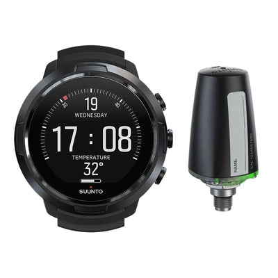 Suunto D5 dive computer in all black with Suunto Tank POD