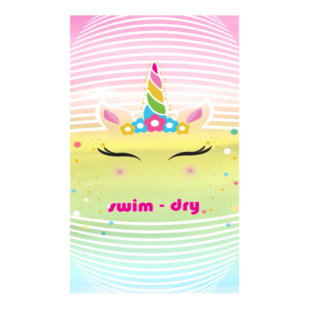 Swim-Dry microfibre swim towel, medium unicorn light pink