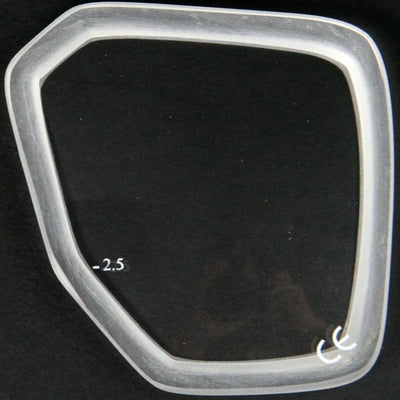 Tecline Tiara correction lens, left side, shown with its strength marking