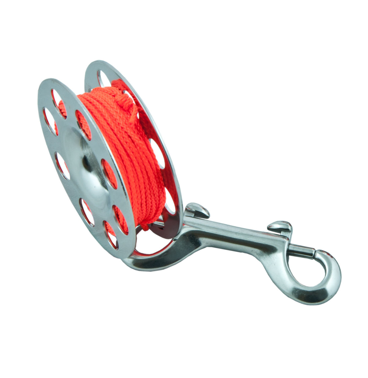 Tecline stainless steel spool with 10 m of orange line and double-ender