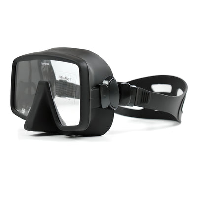 Tecline Frameless Classic mask in matt black silicone, side view