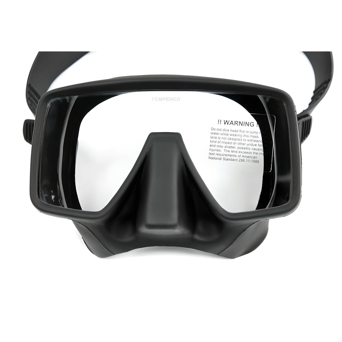 Tecline Frameless Classic mask in matt black silicone, side view