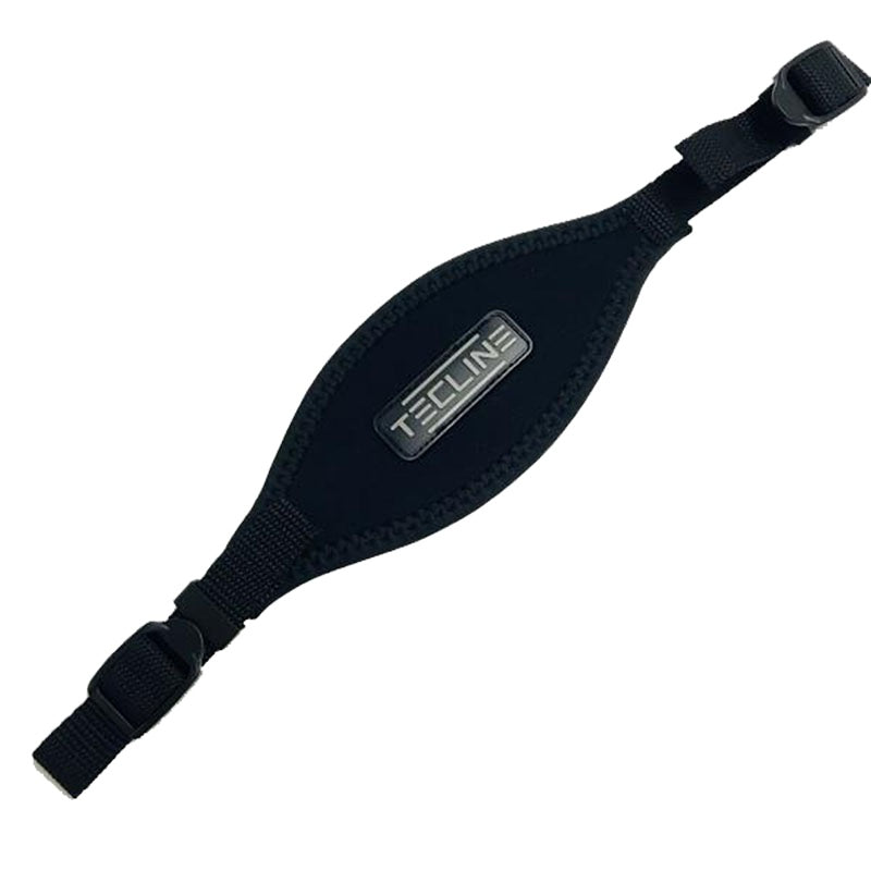 Tecline neoprene mask strap with webbing ends and adjustment buckles