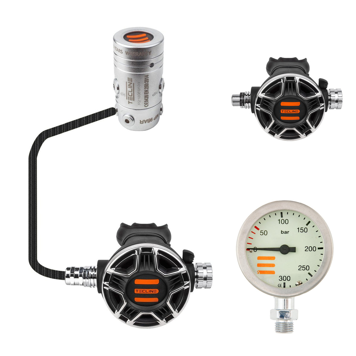 Tecline R2 TEC2 SemiTec I regulator with a second black TEC2 second stage
