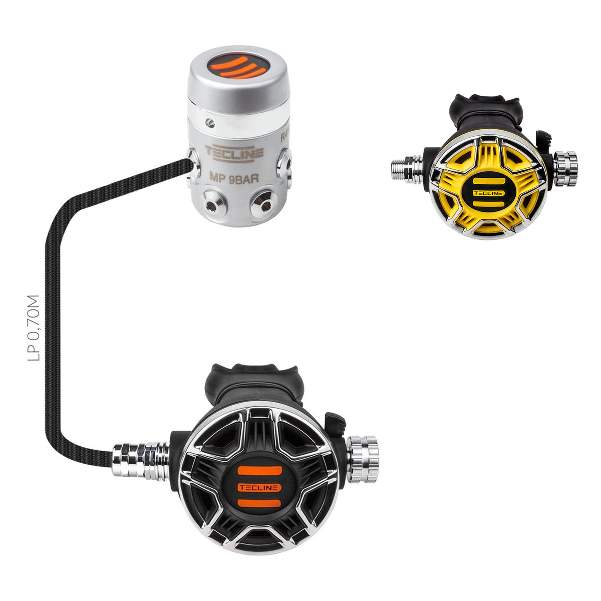 Tecline R4 TEC2 regulator with yellow TEC2 octopus