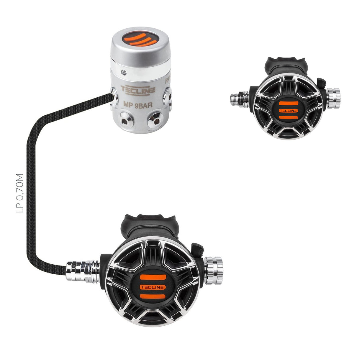 Tecline R4 TEC2 SemiTec I regulator with a second black TEC2 second stage