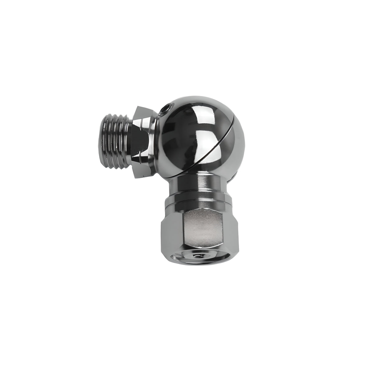 Tecline rotating LP swivel for a second stage in chrome, angled view