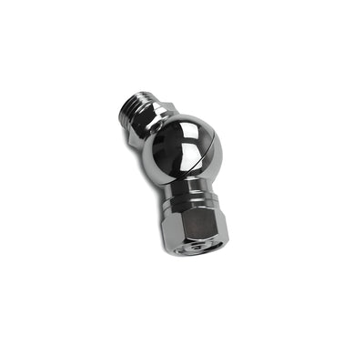 Tecline rotating LP swivel in chrome, turned to show the swivel joint