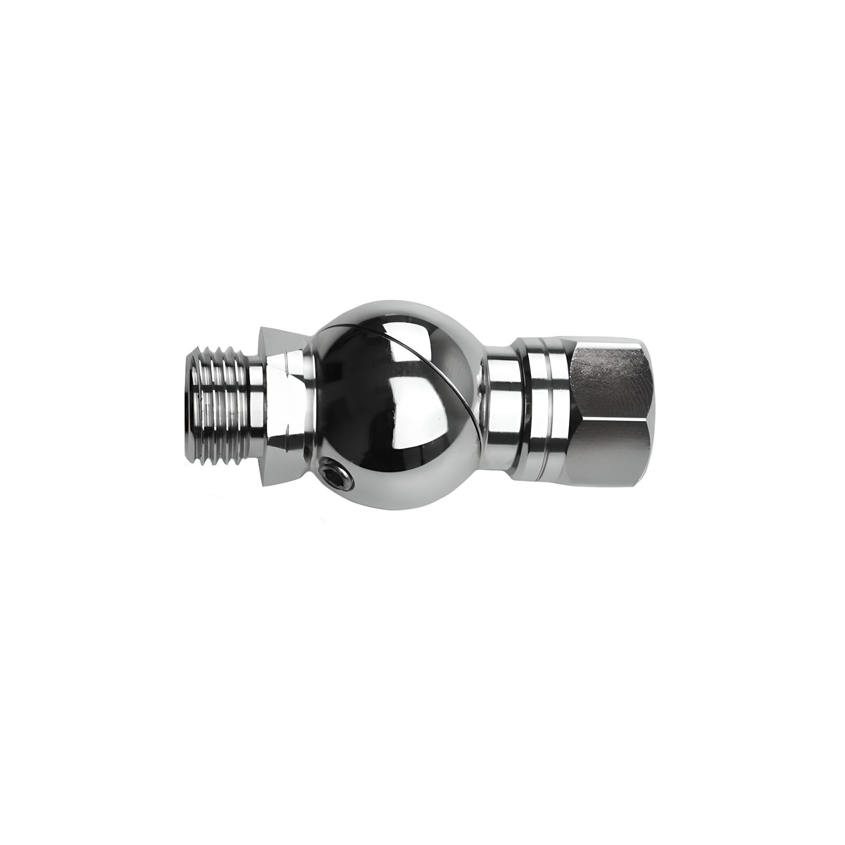 Tecline rotating LP swivel for a second stage in chrome, angled view
