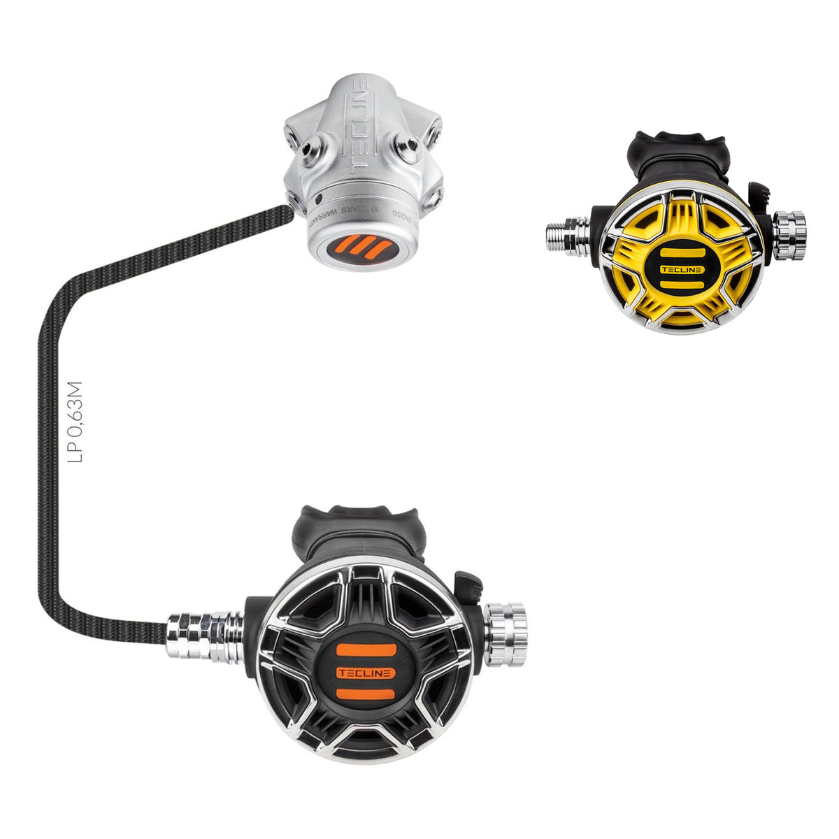 Tecline V1 ICE TEC2 regulator with yellow TEC2 octopus