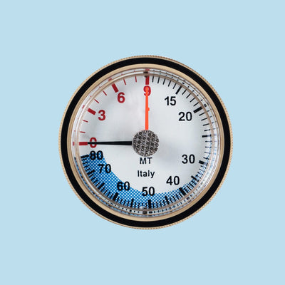 Termo Industria MDI depth gauge capsule, 63 mm luminous dial with red maximum depth needle