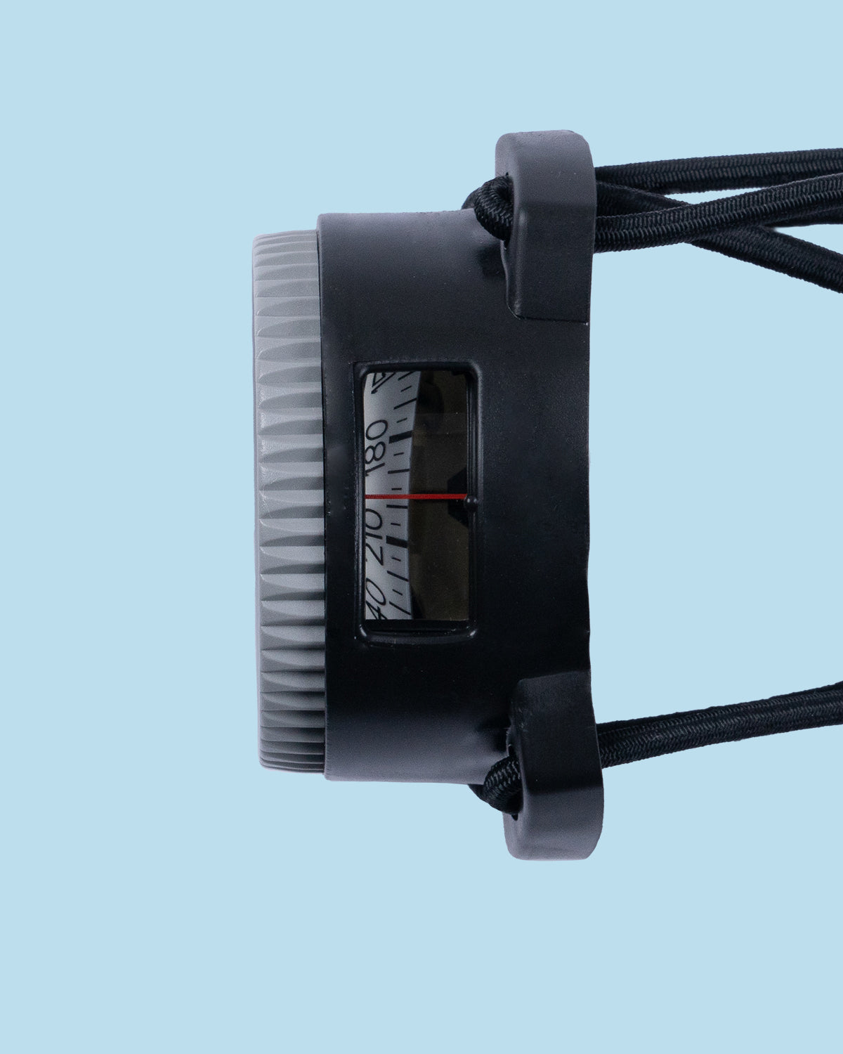 Termo Industria Pro Compass with grey bezel ring on a black bungee mount