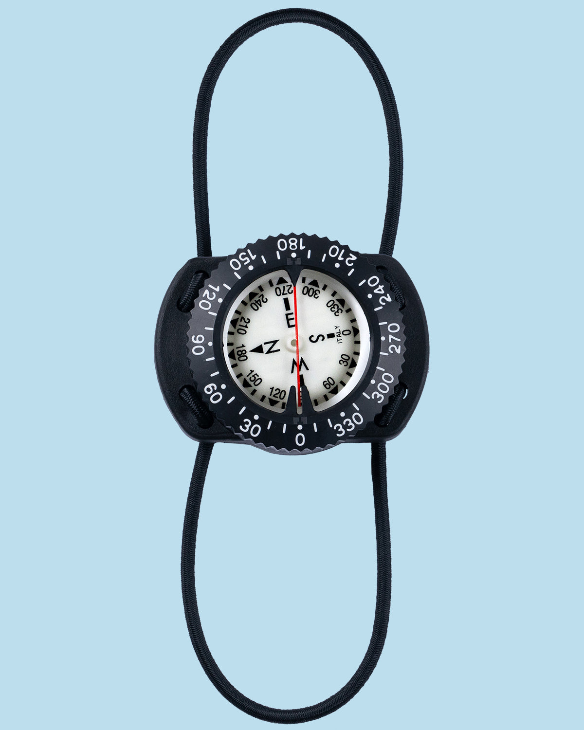 Termo Industria bungee mount compass with both elastic loops extended