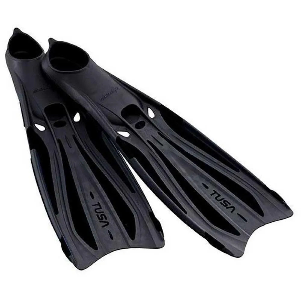 Pair of black Tusa Solla FF full foot fins