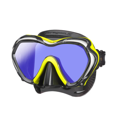 Tusa Paragon S single lens mask with Flash Yellow accents