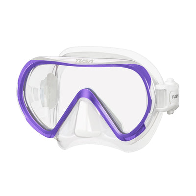 Tusa Ino mask with clear skirt and purple frame
