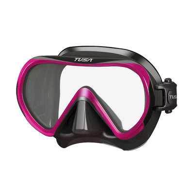 Tusa Ino mask, black silicone with Raspberry Pink frame