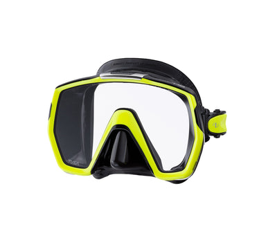 Tusa Freedom HD mask, black silicone with Flash Yellow frame