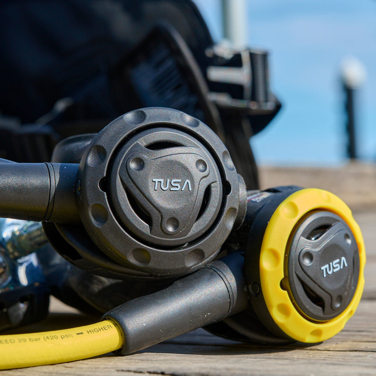 Tusa RS1001 regulator: DIN first stage and second stage