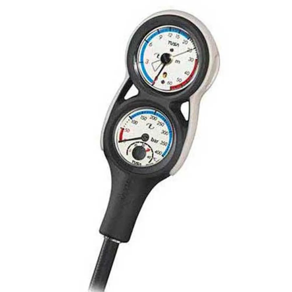 Tusa compact console with pressure and depth gauges in a black boot