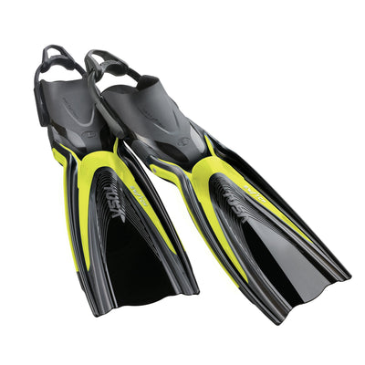 Tusa Hyflex Switch fins with Flash Yellow blade accents