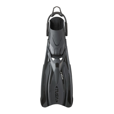 Single black Tusa Hyflex Vesna fin with bungee strap
