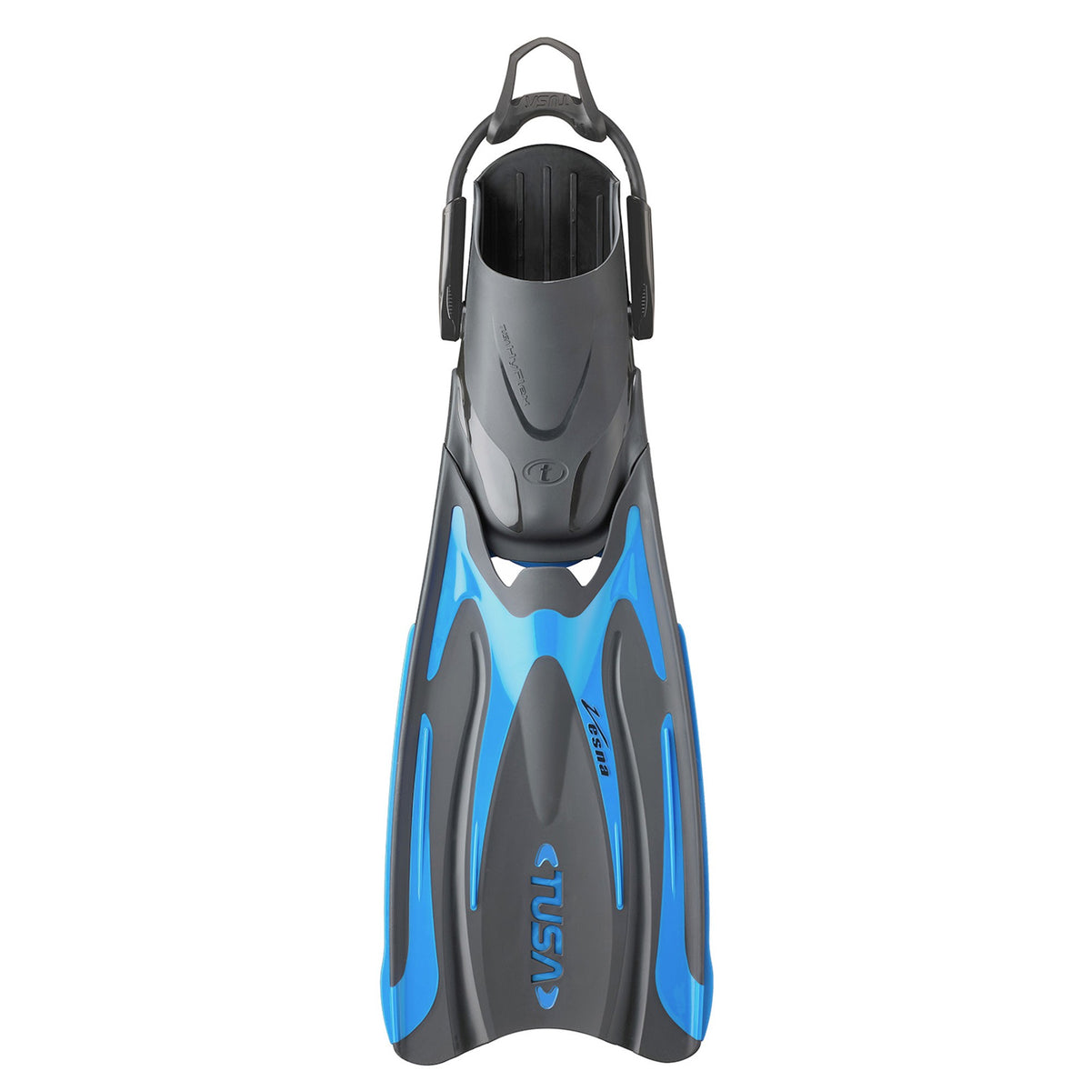 Pair of Tusa Hyflex Vesna fins in Fishtail Blue