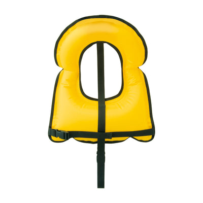 Back of the yellow Tusa youth snorkelling vest