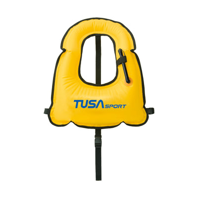 Yellow Tusa youth snorkelling vest, front view
