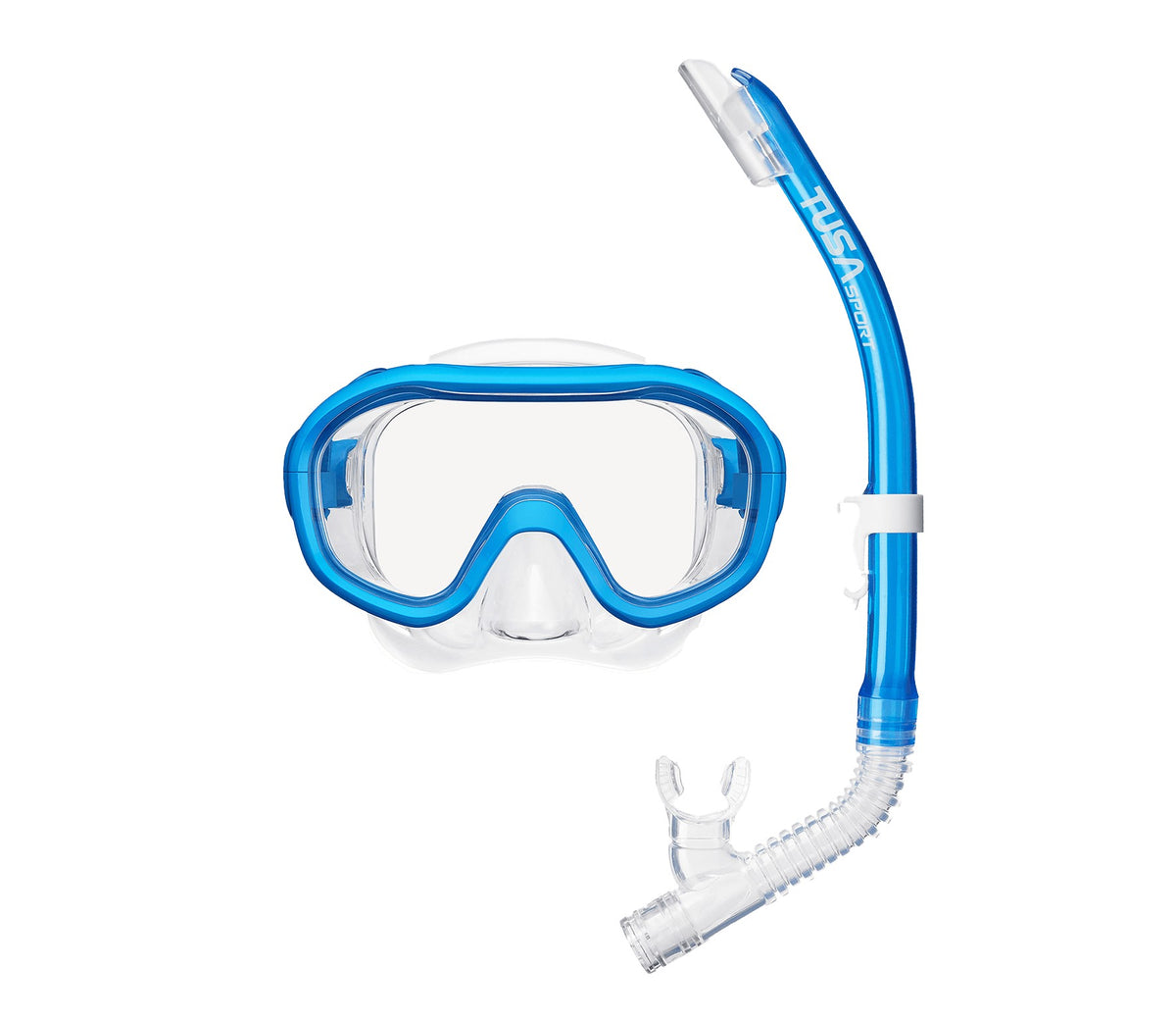 Tusa Kleio Mini Fit junior mask and snorkel combo in blue