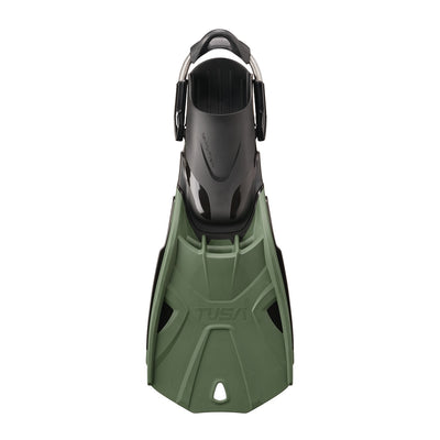 Tusa Hyflex Tri-Force fin with a Khaki green blade
