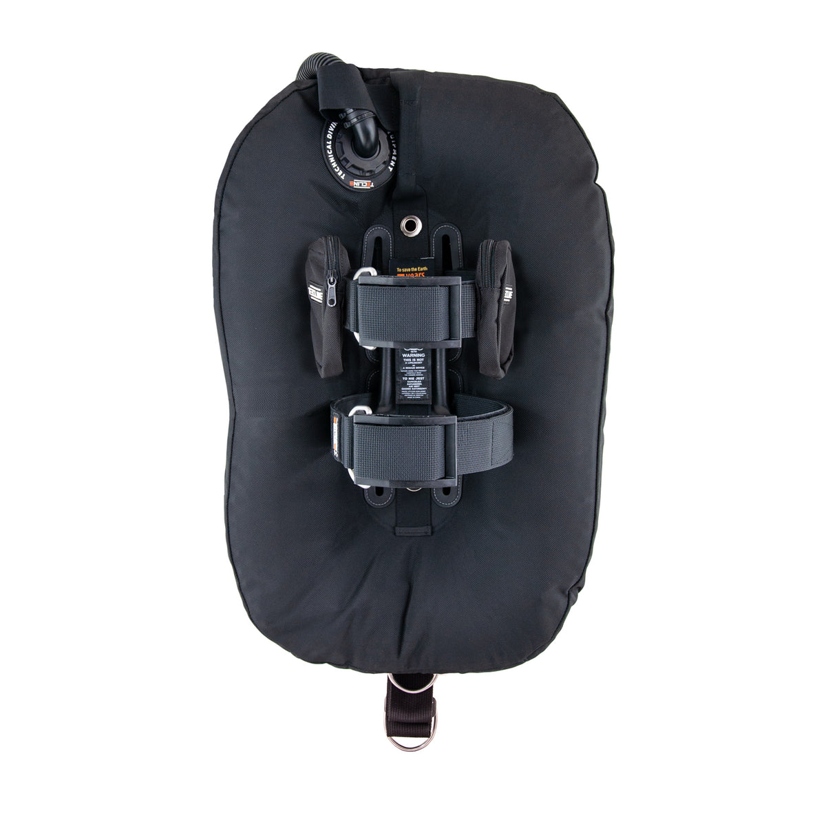 Tecline Donut 17 Ultra Light Travel set, harness side with the aluminium backplate