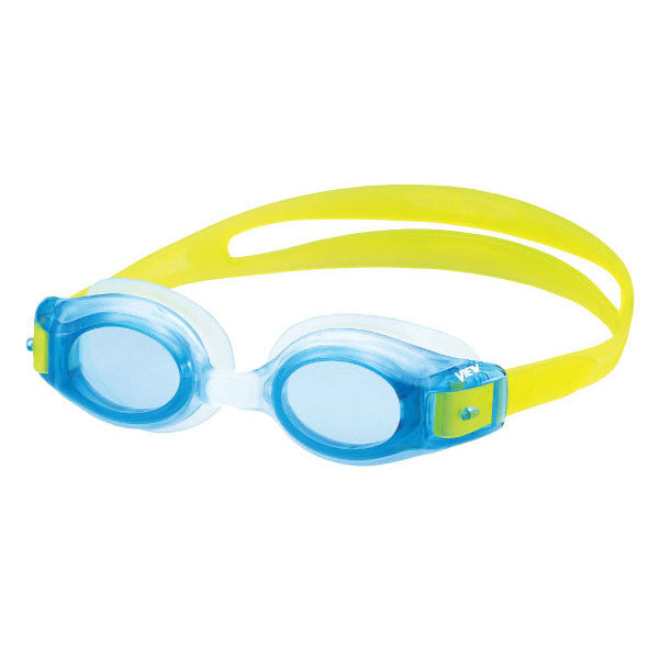 VIEW Imprex Junior kids swim goggles, blue lenses with lime strap