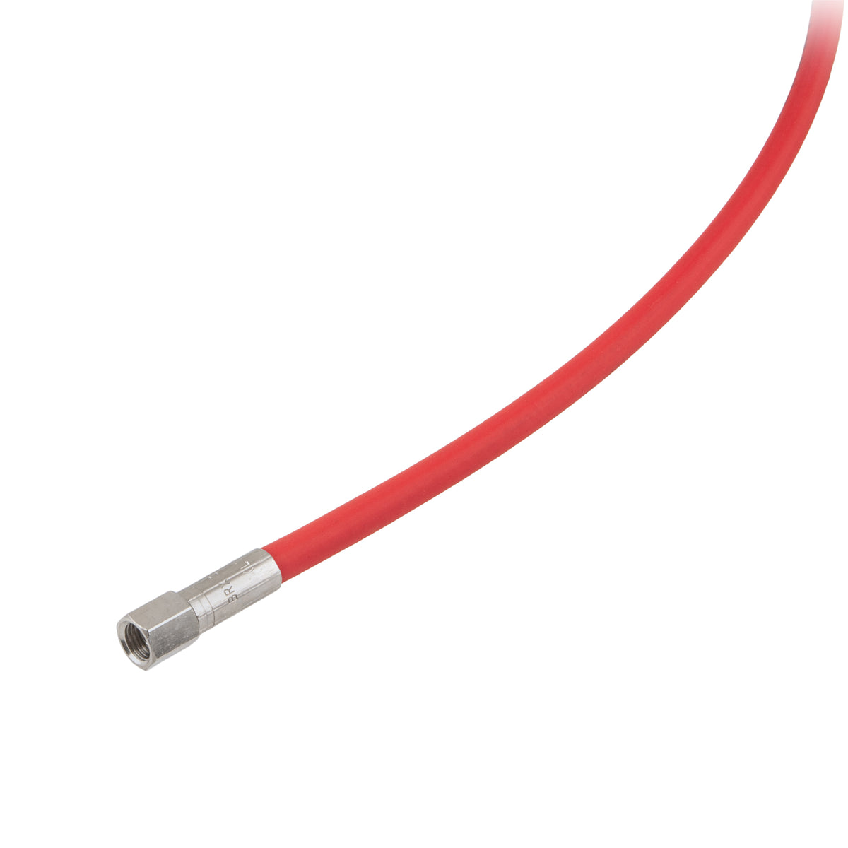 Tecline black rubber HP hose with Kevlar reinforcement and gauge fitting