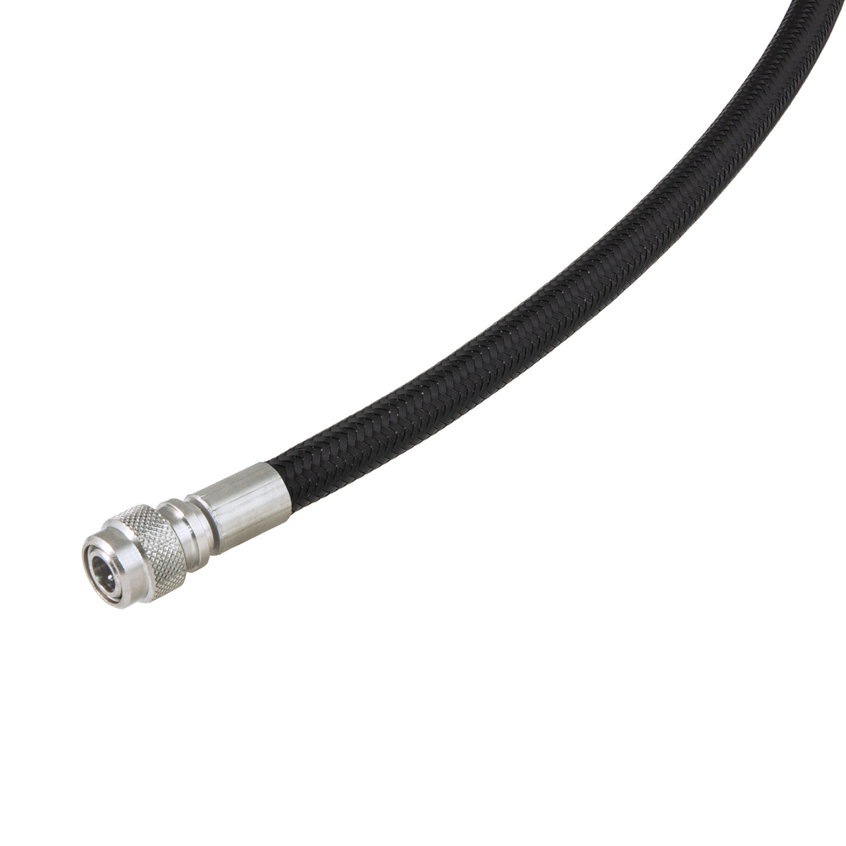 Miflex XTR inflator hose in black braid with a quick-disconnect coupling