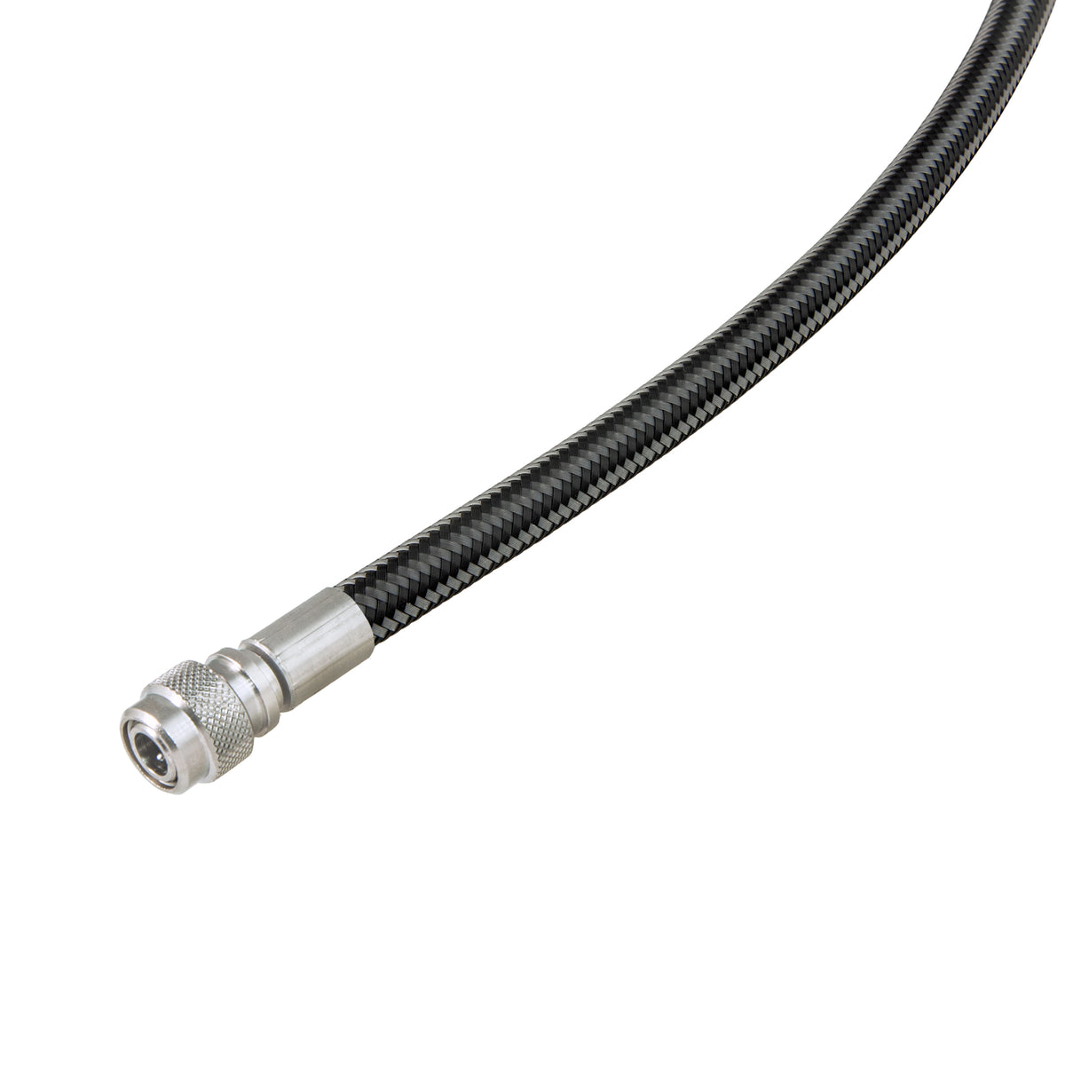 Miflex XTR inflator hose in black braid with a quick-disconnect coupling