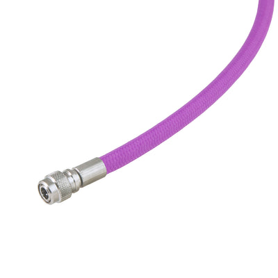 Purple Miflex XTR inflator hose showing the quick-disconnect end
