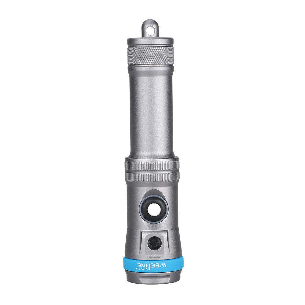 WeeFine Smart Focus 1200 FR focus light, three-quarter view in titanium grey