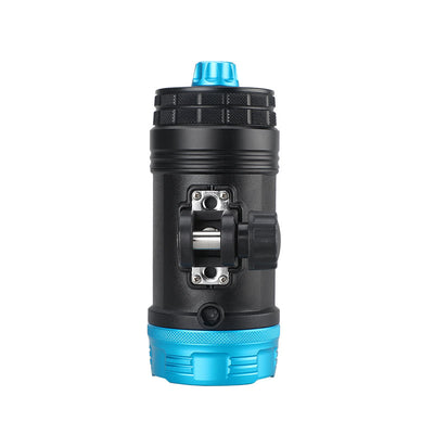 WeeFine Smart Focus 5000 v2 standing on end, showing the rear control knob