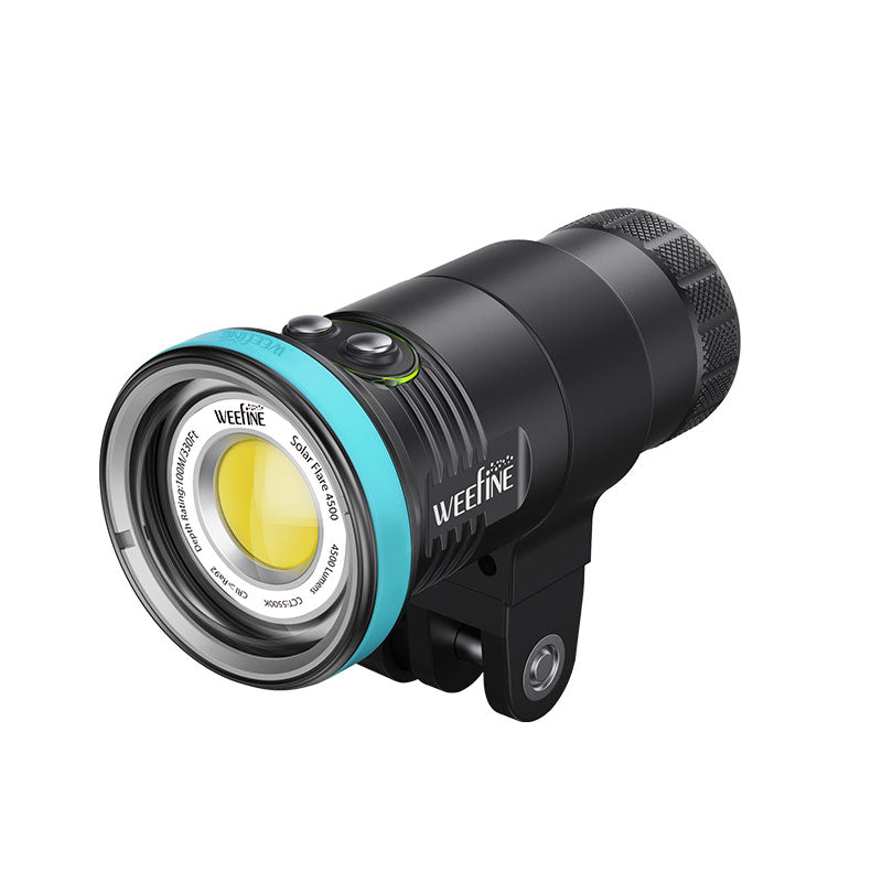 WeeFine Solar Flare 4500 video light, front three-quarter view with the dome