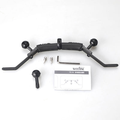 WeeFine TR-H1 box contents with extra ball mount, screws and wrench