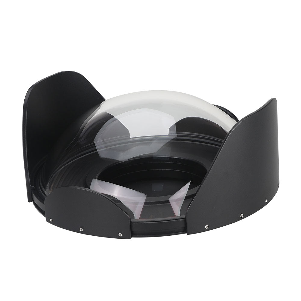WeeFine WDP230 glass dome port, side view with the shade