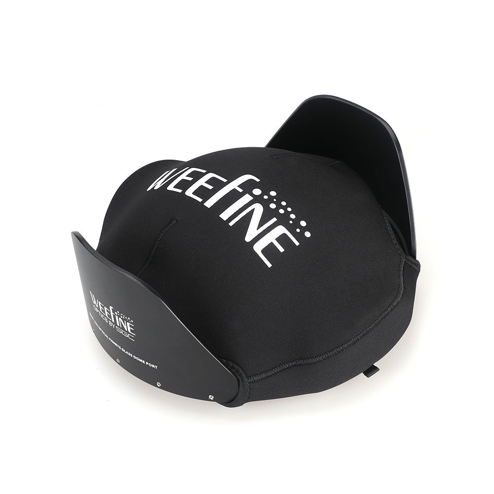 WeeFine WDP230 glass dome port, side view with the shade