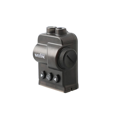 WeeFine WFA03 remote from the side showing the control buttons