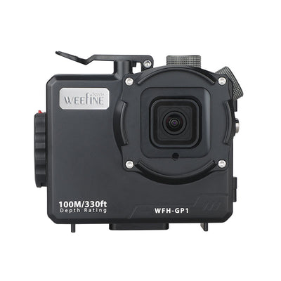 WeeFine WFH-GP1 aluminium action camera housing, front view