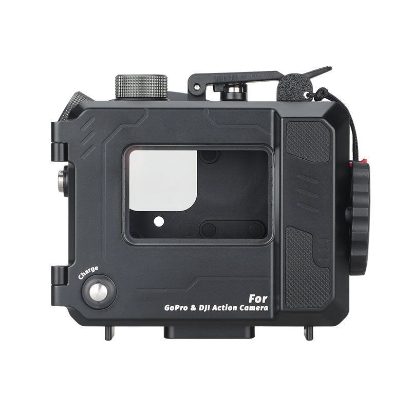 WeeFine WFH-GP1 aluminium action camera housing, front view