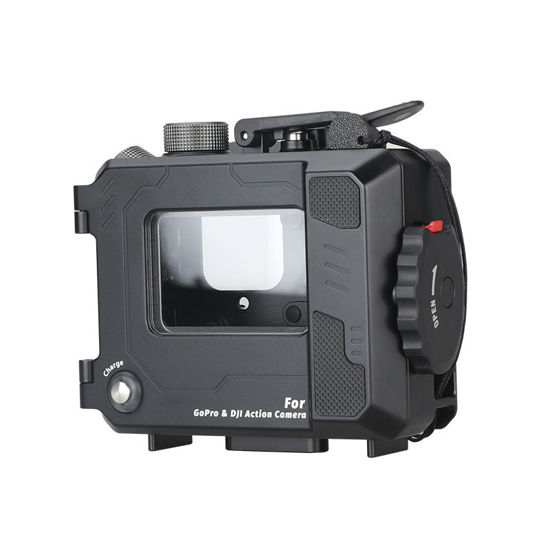 WeeFine WFH-GP1 aluminium action camera housing, front view