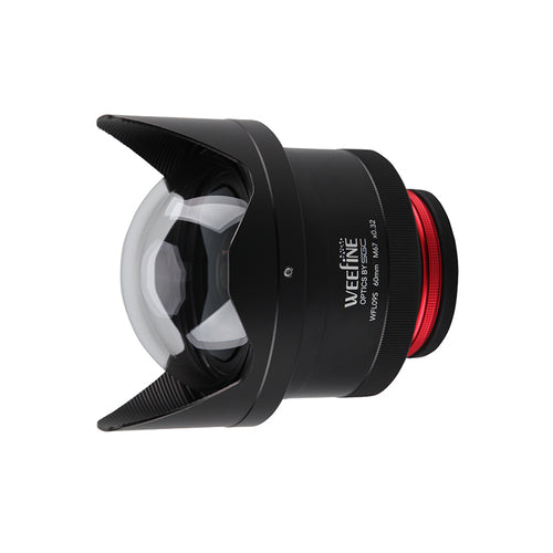WeeFine WFL09S wide angle macro lens, front three-quarter view