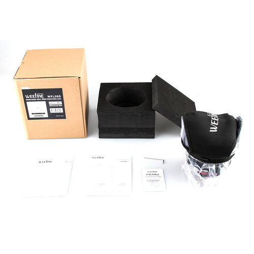 WeeFine WFL09S wide angle macro lens, front three-quarter view